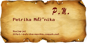 Petrika Mónika névjegykártya