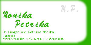 monika petrika business card